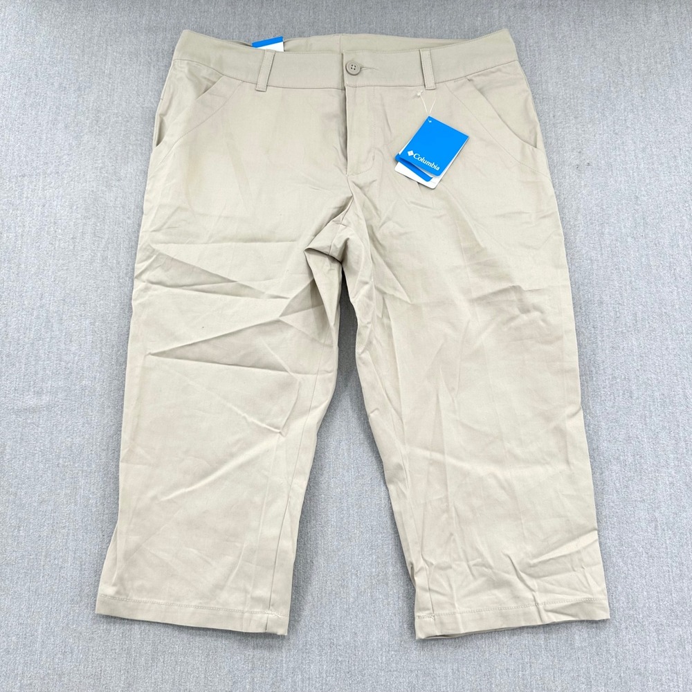 Columbia Capri Womens 14 Beige Sunset Hill Capri Casual Cotton Outdoor Regular